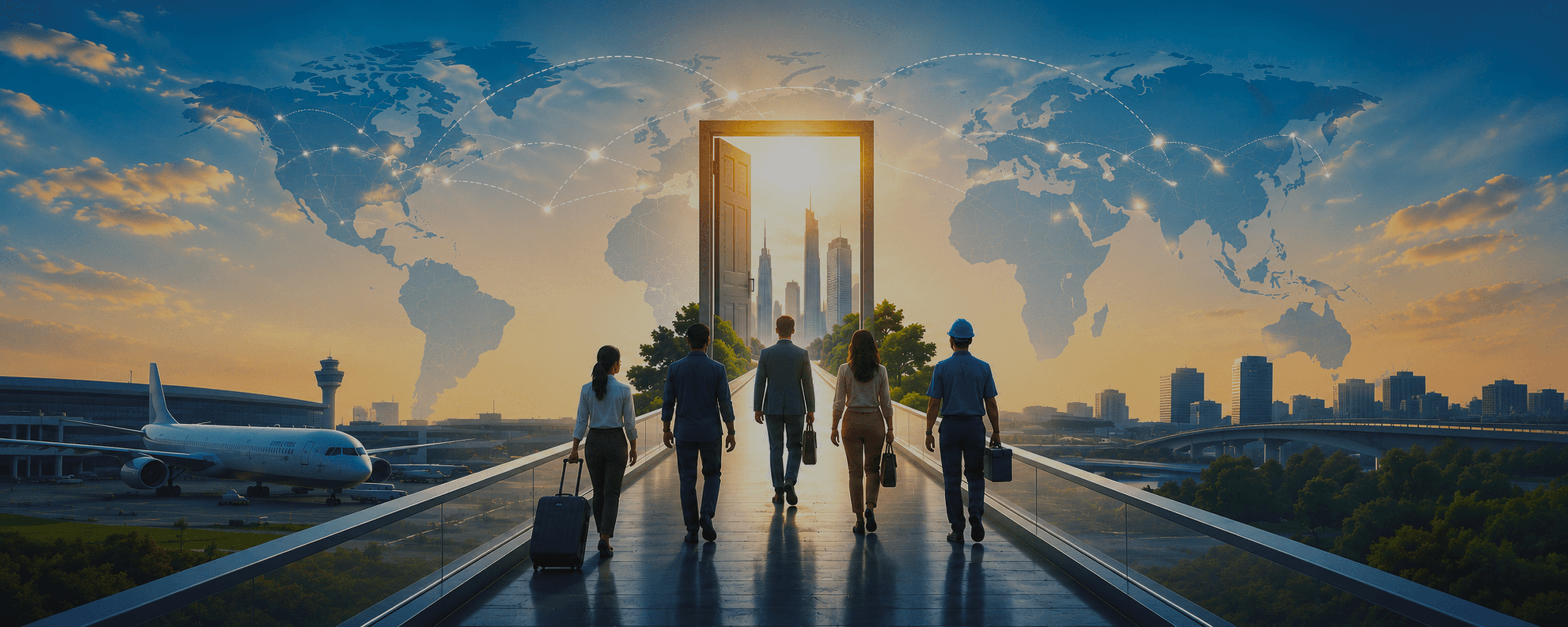 Students, skilled workers and employers walking toward global mobility pathways