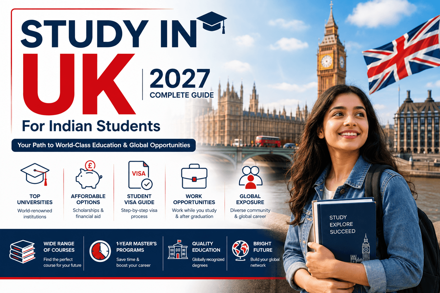 Study in UK for Indian students with London university and student